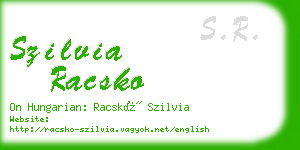 szilvia racsko business card